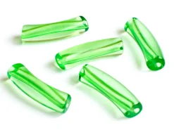 Lot de 5 perles tubes transparentes en résine 6 mm - Vert
