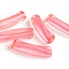 Lot de 5 perles tubes transparentes en résine 6 mm - Rouge