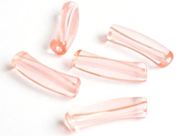 Lot de 5 perles tubes transparentes en résine 6 mm - Orange