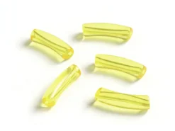 Lot de 5 perles tubes transparentes en résine 6 mm - Jaune