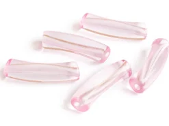 Lot de 5 perles tubes transparentes en résine 6 mm - Rose