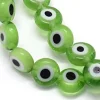 Lot de 20 petites perles en verre - œil turc vert - 6 x 3 mm