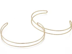 Manchette texturée effet fil - Doré à l'or fin 18K
