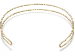 Manchette texturée effet fil - Doré à l'or fin 18K