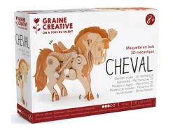 Maquette en bois 3D mécanique cheval
