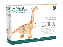 Maquette en bois 3D mécanique diplodocus
