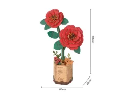 Maquette fleur miniature - Camélia rouge (Red Camellia) - Rowood
