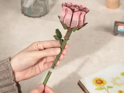 Maquette fleur miniature - Rosier rose (Pink Rose) - Rowood