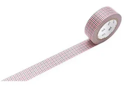Masking tape motif - Quadrillé noir et rouge