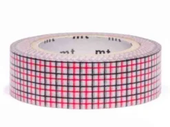 Masking tape motif - Quadrillé noir et rouge