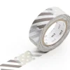 Masking tape motif - Rayures et pois argent G