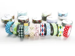 Masking tape motif - Rayures et pois argent G