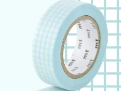 Masking Tape MT Motif quadrillage aqua - Scrapbooking