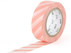 Masking Tape MT Motif rayure saumon - Scrapbooking