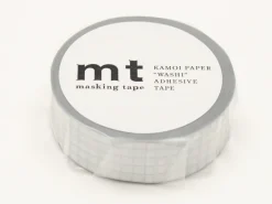 Masking tape washi motif - Quadrillé argenté