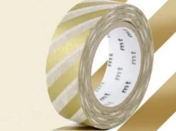 Masking tape washi motif - Rayures dorées
