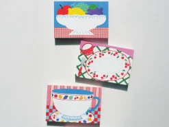 Mini bloc memo assiettes cerises - Fruit fries Design Lab