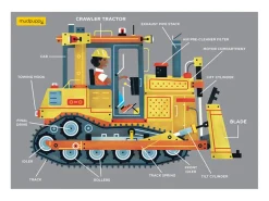 Mini Puzzle Bulldozer - 48 pièces - Galison
