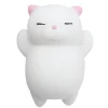 Mini squishy chat blanc à oreilles roses kawaii - anti-stress