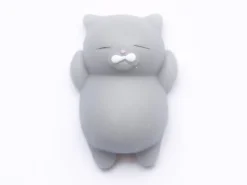 Mini squishy chat gris qui dort - anti-stress