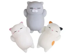Mini squishy chat gris qui dort - anti-stress
