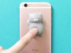 Mini squishy chat gris qui dort - anti-stress