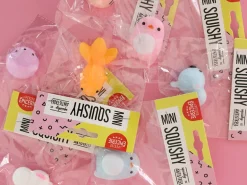 Mini squishy tête de chat rose - anti-stress