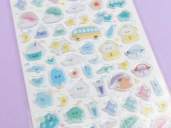 Mini stickers épais coréens - oiseau bleu