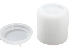 Moule silicone - Boîte striée et couvercle - 8 cm