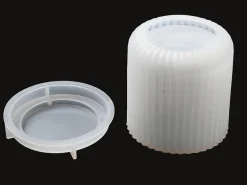 Moule silicone - Boîte striée et couvercle - 8 cm