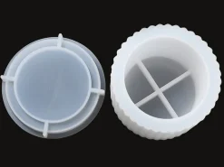 Moule silicone - Boîte striée et couvercle - 8 cm