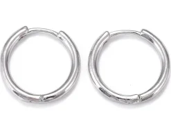 Paire boucle d'oreilles créoles huggie - flash platine - 17 mm