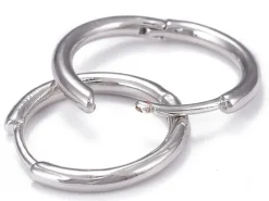 Paire boucle d'oreilles créoles huggie - flash platine - 17 mm
