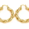 Paire boucle d'oreilles créoles grosse torsade - doré à l'or fin 18K - 45 mm