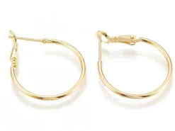 Paire boucles d'oreilles créoles 24 mm - plaquées or fin 24K