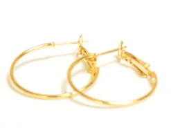 Paire boucles d'oreilles créoles 24 mm - plaquées or fin 24K