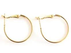 Paire boucles d'oreilles créoles 24 mm - plaquées or fin 24K
