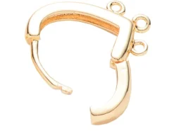 Paire de boucles d'oreilles huggies - forme triangle 3 anneaux - 17 x 15 x 2,5 mm - doré à l'or fin 18K