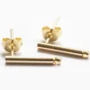 Paire de boucles d'oreilles - doré à l'or fin 18K - boucles longues 15 mm