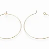 Paire de boucles d'oreilles créoles fines 40 mm - doré à l'or fin 18K
