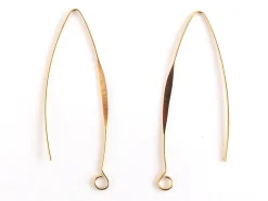 Paire de boucles d'oreilles dormeuses avec anneau - dorée à l'or fin