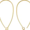 Paire de boucles d'oreilles crochet arrondi - Doré a l'or fin 18K - 34 x 18 mm
