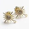 Paire de boucles d'oreilles soleil - doré à l'or fin 18K - 14 mm