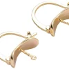 Paire de boucles d'oreilles pour pierre ou perle - 17 x 14,5 mm - doré à l'or fin 18K