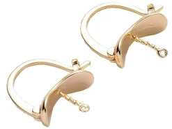 Paire de boucles d'oreilles pour pierre ou perle - 17 x 14,5 mm - doré à l'or fin 18K