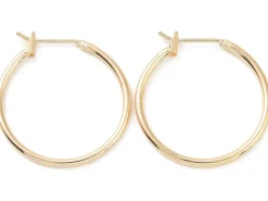 Paire de créoles - Doré à l'or fin 18K - 25 mm