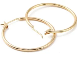 Paire de créoles - Doré a l'or fin 18K - 30 mm