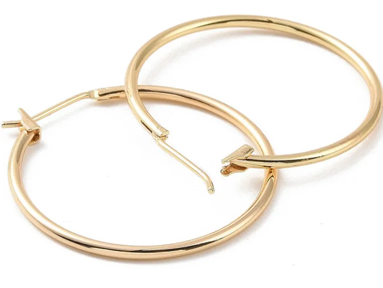 Paire de créoles - Doré a l'or fin 18K - 30 mm