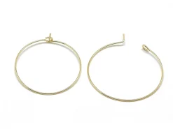 Paire de créoles 30 mm - doré à l'or fin 18K