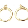 Paire de créoles avec boucle Huggie - doré à l'or fin 18k - 17 x 13,5 x 2 mm